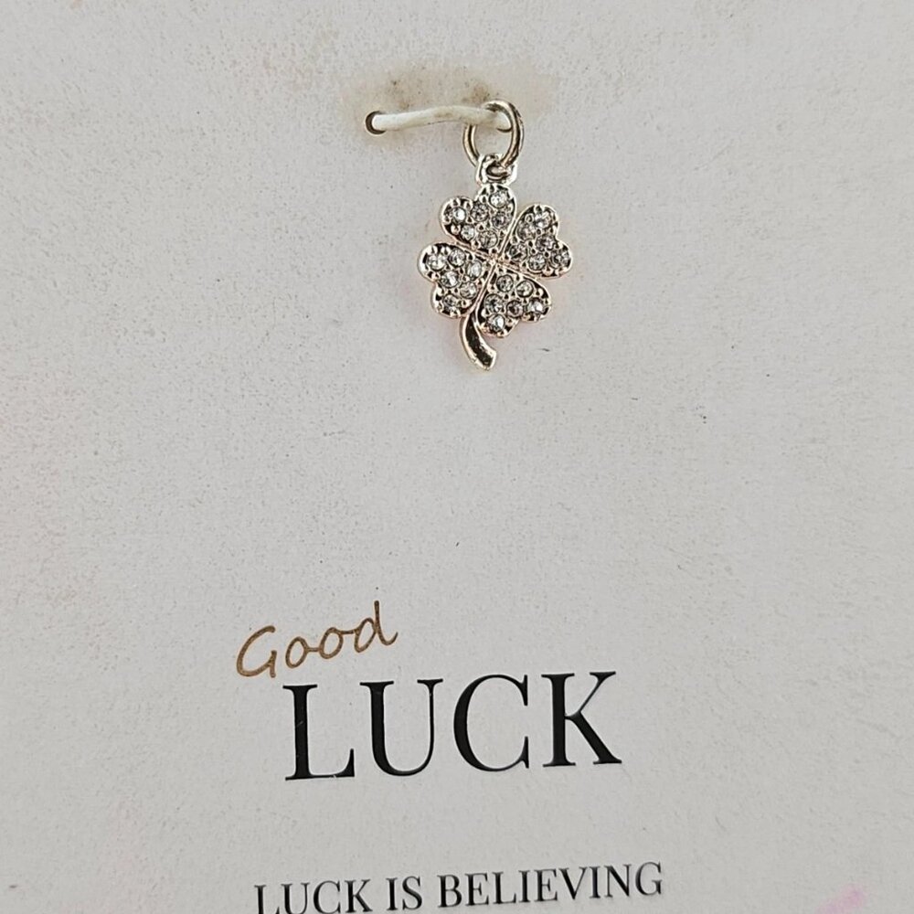 Footnotes Good Luck Charm Crystals Accent Leafs Charm Only